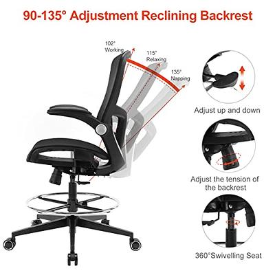 Winrise Office Chair Ergonomic Desk Chair, High Back Gaming Chair, Big and Tall Reclining Chair Comfy Home Office Desk Chair Lumbar Support Breathable