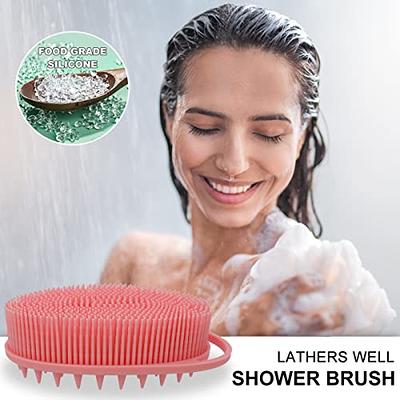 Silicone Shower Brush Silicone Body Brush Shower Scrubber with Added soap  Exfoliating Massage Bath Brush Set of 4 Shower Loofah Brush to Deep Cleaning  Skin 4 Colors