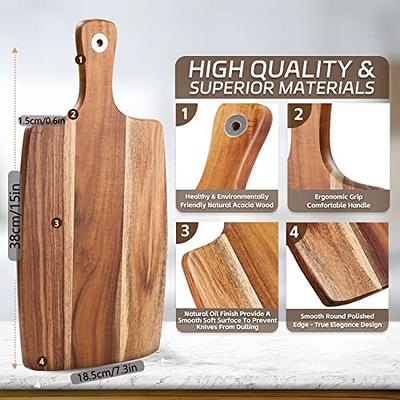 Acacia Wood Cutting Board - Wooden Kitchen Cutting Board for Meat, Cheese,  Bread, Vegetables &Fruits-Charcuterie Board Cheese Serving Board with