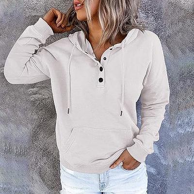 Womens Hoodie Shirts Oversized Pullover Long Sleeve Sweatshirt Lightweight  Half Zipper Casual Thanksgiving Fall Winter Clothes with Pockets sky blue