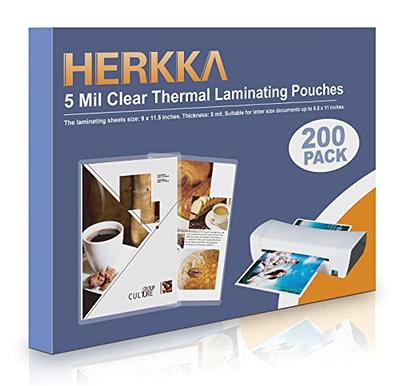 HERKKA 200 Pack Laminating Sheets, Holds 8.5 x 11 Inch Sheets, 5 Mil Clear  Thermal Laminating Pouches 9 x 11.5 Inch Lamination Sheet Paper for  Laminator, Round Corner Letter Size - Yahoo Shopping