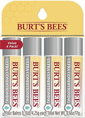 Burt's Bees Lip Balm, Moisturizing Lip Care, for All Day Hydration, 100%  Natural, Pomegranate with Beeswax & Fruit Extracts (4 Pack)