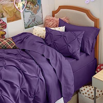 Bedsure Twin Size Comforter Set 5 Pieces - Pintuck Twin Bedding Set, Pinch  Pleat Purple Twin Size Bed in a Bag with Comforter, Sheets, Pillowcase &  Sham - Yahoo Shopping