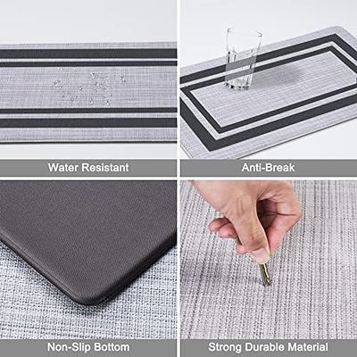 WEZVIX Kitchen Mat Anti Fatigue Kitchen Rug Non-Skid, 1/2Inch Waterproof Standing Mat [2 Pcs], Cushioned Kitchen Mats and Rugs, Comfort Floor Mats