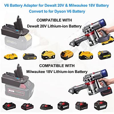 Urun Battery Adapter for Dyson V6 Vacuum Cleaner Compatible with DeWalt 20V  Lithium Battery