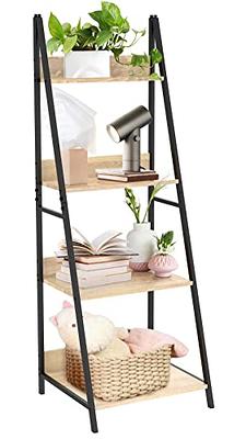 Tribesigns Way to Origin Charlie 59 in. White Wood and Metal Frame 5-Shelf Radial Corner Shelf Bookshelf Storage Rack Plant Stand 5-Tiers