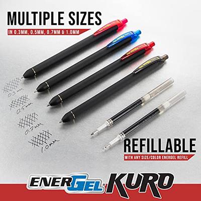 EnerGel Kuro Liquid Gel Pen, (0.7mm) Medium line, Assorted Ink 12-pk