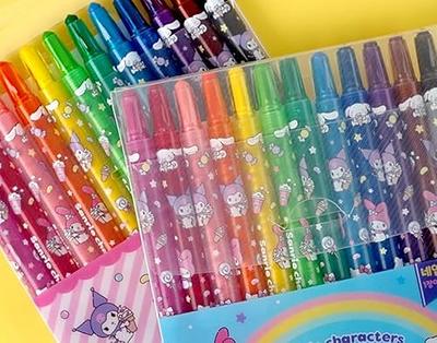 12 Count Cute Characters Color Pencils Twist Up Crayons with Name Labels (1  Pack of Blue or Pink Package will be randomly sent) - Yahoo Shopping