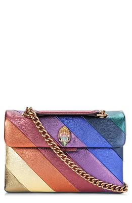 Kurt Geiger London Kensington Metallic Rainbow Striped Leather Crossbody Bag