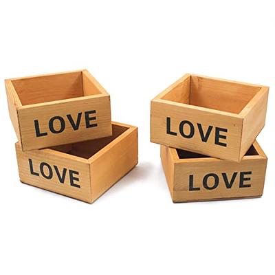 KeaJuidy 4 Pack Unfinished Wooden Box Rustic Small No Lid Wood Square  Storage Organizer for DIY Crafts, Jewelry, Collectibles, and Home  Decoration Succulent Pot (4'' x 4'') - Yahoo Shopping