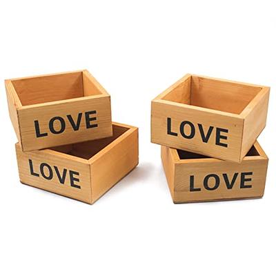 3 Pack Unfinished Wood Box, Small Wooden Boxes with Lids Stickers