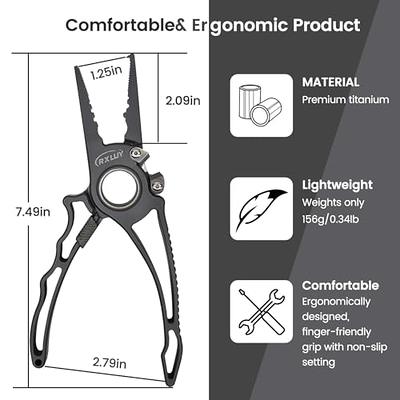 RXLUY Titanium Fishing Pliers, Premium Saltwater Fishing Gear, Tungsten  Cutters, Split Ring Hook Remover, Fish Plier Holster with Retractable  Lanyard, Ice Sea Fishing Kit Gifts for Men (With Lock) - Yahoo Shopping
