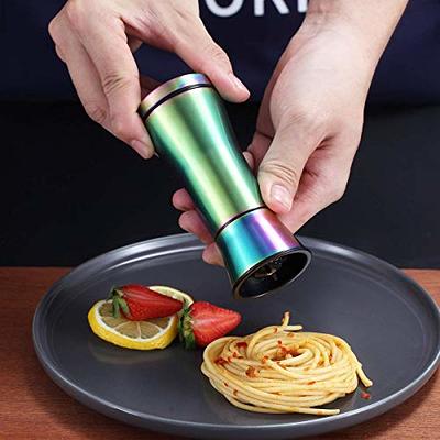 Electric Salt and Pepper Grinder Mill Rechargeable: - USB Automatic Gravity  Peppermills Set, Adjustable Grind Coarseness Refillable Auto Peppercorn