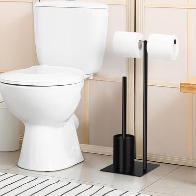 Toilet Paper Holder Free Standing, Toilet Tissue Stand for Bathroom, Black  Floor Tissue Roll Holder with Shlef - Yahoo Shopping