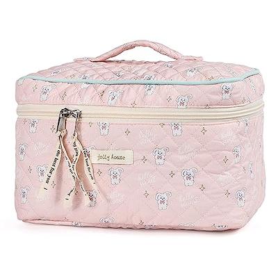Pink Floral Makeup Bag Cute Makeup Bag Aesthetic Cosmetic 