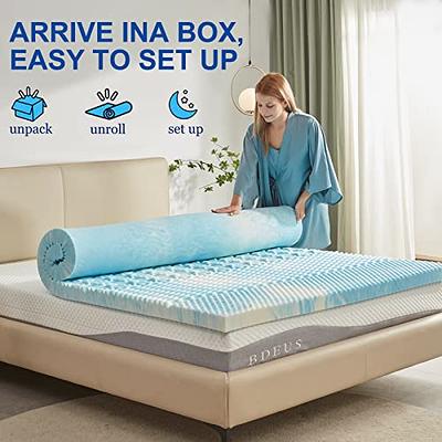 BedStory Full Mattress Topper, 3 inch Memory Foam Mattress Topper,  Gel-Infused Firm Bed Topper with Anti-Slip Removable&Breathable Cover for  Back