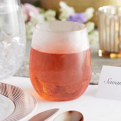 Visions 18 oz. Heavy Weight Clear Plastic Stemless Wine Glass - 64/Case