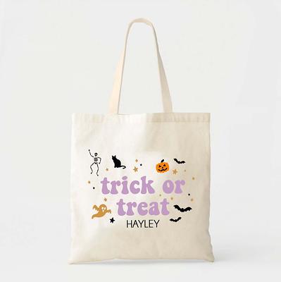 Happy Halloween Personalized Canvas Tote Bag, Trick Or Treat Bags, Custom -  Yahoo Shopping