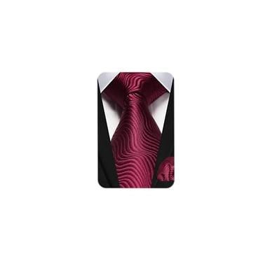 HISDERN Burgundy Ties for Men Wedding Maroon Tie and Pocket Square Set Mens  Wine Silk Crimson Neckties Handkerchief Formal Business Necktie - Yahoo  Shopping