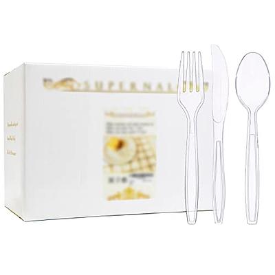 Exquisite 360 Pcs Disposable Cutlery Set 120 Forks, 120 Spoons, 120 Knives  - Silver