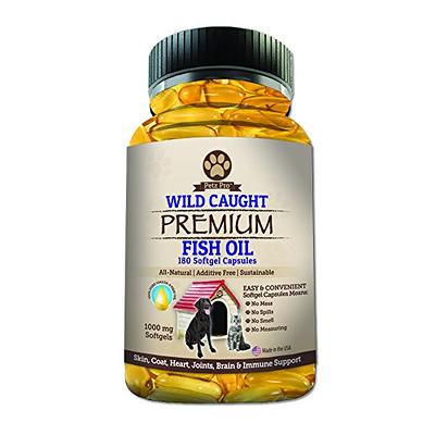 Pure Wild Alaskan Salmon Oil for Dogs, Cats, Ferrets - 32 oz Liquid Omega 3  Fish Oil, Pump on Food - Unscented All Natural Supplement for Skin and