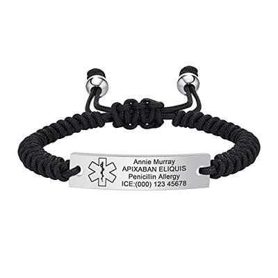 Free Engraved Customized Adjustable Rubber Medical ID Bracelets Sos  Emergency for Teen Adult Child - China ID Bracelet and Medical Alert  Bracelet price | Made-in-China.com