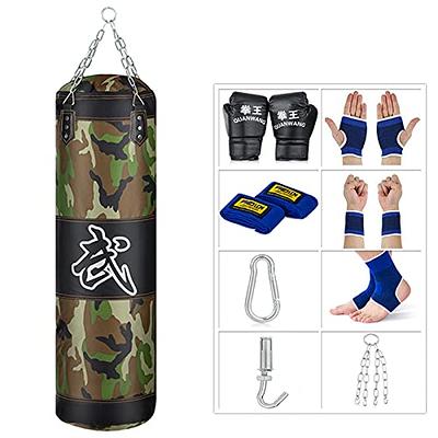 Kvittra Heavy Punching Bag for Adults Youths Kids - Indoor/Garden Boxing Bag Unfilled Boxing Bag with Chain, Ceiling Hook for MMA, Kickboxing, Muay
