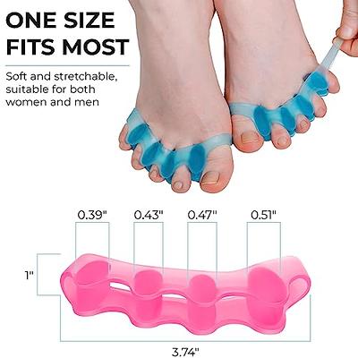 Toe Separators, Spacers, and Correctors for Men and Women - Bunion Pads,  Yoga Toes, Hammer Toe Corrector (Blue)