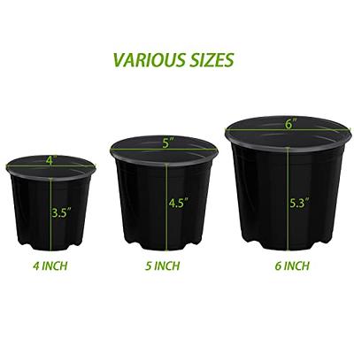 3 Pack Plant Pots, 4.5/5/6.5 inch Plastic Pots for Plants with