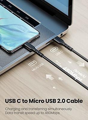 Fasgear Short USB C to Micro USB Cable 1ft/30cm - 1 Pack USB 2.0 Type C to  Micro USB Cable Support Data Sync & Charging Compatible with MacBook