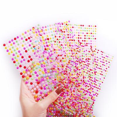 3mm/4mm/5mm/6mm 3D Pearl Face Jewels Eyeshadow Stickers Self Adhesive Face  Body Eyebrow Diamond Nail Stickers Diamond Decoration DIY 