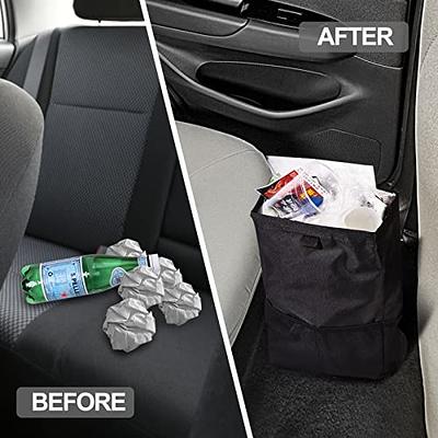Ginsco Car Trash Can 3.5 Gallons, Large Capacity Car Trash Bag Hanging,  Leakproof Oxford Car Trash Can, Foldable Waterproof Car Garbage Bag with 4