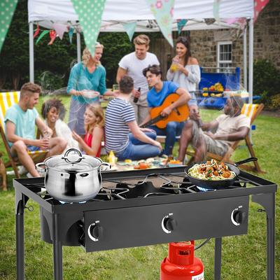 Portable Cast Iron Double Propane Burner : BBQGuys