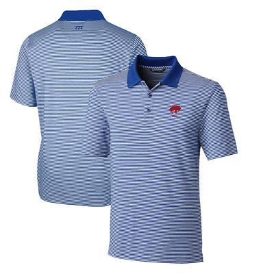 Men's Cutter & Buck Gray Buffalo Bills Throwback Logo Big Tall Forge Pencil Stripe Stretch Polo