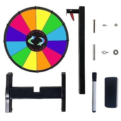 Hooomyai 24 Inch Prize Wheel with Folding Tripod Floor Stand Height  Adjustable 14 Slots Color Dry Erase Spin Wheel Spinner Game with Dry Erase  