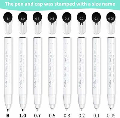 Ohuhu Micro Pen Fineliner Drawing Pens: 8 Sizes Fineliner Pens Pigment  Black Ink Assorted Point Sizes Waterproof for Writing Drawing Journaling  Sketching Anime Manga Watercolor for Artists Beginners - Yahoo Shopping