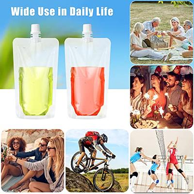 24 Pcs Plastic Flasks, 8 Oz Concealable and Reusable Drink  Pouches, Leak-Proof Food Grade Plastic for Travel : Home & Kitchen