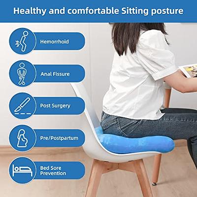 JEMA Donut Pillow, Tailbone Memory Foam Seat Cushion by Ergonomic  Innovations for Sores, Coccyx, Sciatica, Pregnancy, Post Natal (Blue)