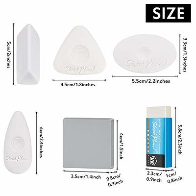 12 Pieces Drawing Art Erasers Multi-Shape Pencil Painting Erasers Easy Grip  White Erasers Kneaded Eraser Moldable Erasers for Art Drawing Writing  Sketching