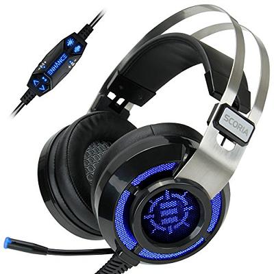 Enhance GX-H5 Gaming Headset with Rotating Microphone - Soft Adjustable  Headband, Volume Controller with Braided Cable, USB Sound-Isolating  Earcups, Included Splitter Cable (Blue) - Infiltrate 