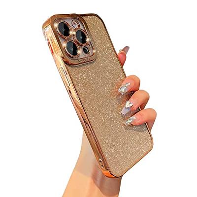 Fycyko Compatible with iPhone 12 Pro Max Case Glitter Luxury Cute Clear  Flexible Plating Cover Camera Protection Shockproof Phone Case for Women  Girl