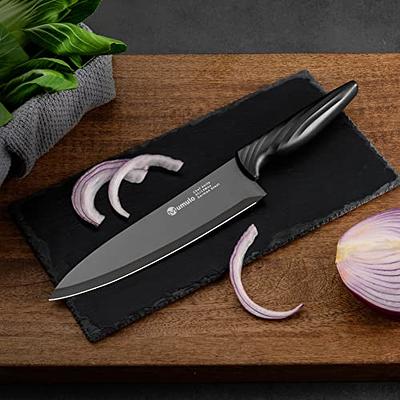 Mumulo Kitchen knife, Chef Knife Set With Sheath, German Stainless Steel 8  Inch Chef's Knife with Matched Knife Sheath (Black) - Yahoo Shopping
