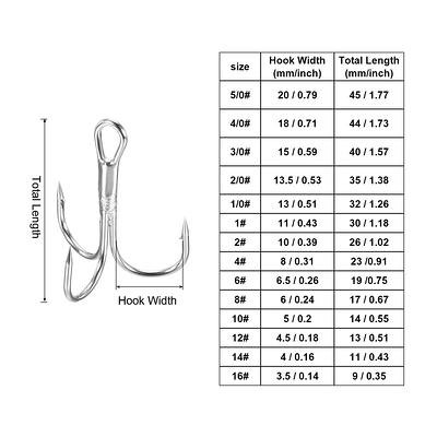 20Pcs Treble Fish Hooks Carbon Steel Sharp Bend Hook with Barbs