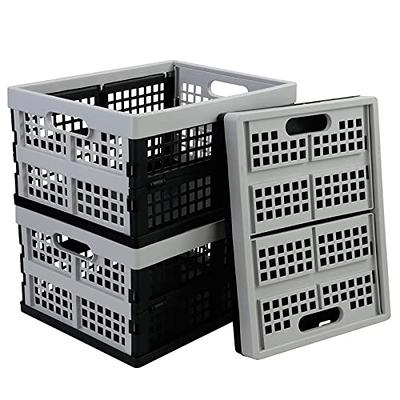 Tstorage 3 Packs Plastic Storage Baskets, Gray