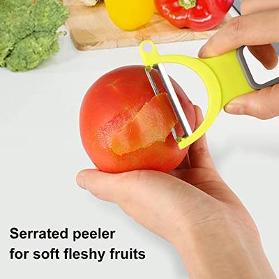 Vegetable Peeler, 3PCS Potato Peelers for kitchen, Straight, Serrated and  Julienne Peelers for Veggie & Fruit, Non-slip handle, Assorted colors