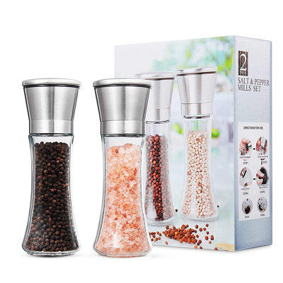 2pcs/set Salt And Pepper Shakers, 4oz Glass Bottom Canisters With Stainless  Steel Tops - Refillable Design For Kitchen Cooking Table, Rvs, Camping