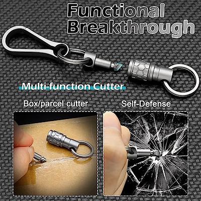 Titanium Quick Release Keychain Clip and Key Rings Kit, EDC Box Cutter  Package Opener Multitool Key Hook