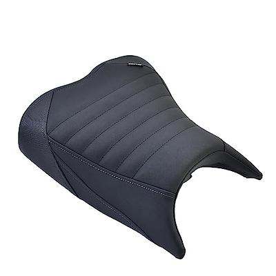 Motorcycle Black Rear Passenger Seat Cushion Pillion Leather Pad