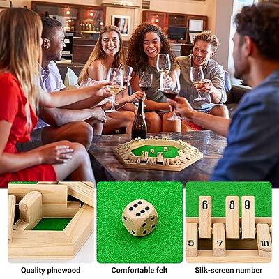 1-6 Players Shut The Box Dice Game Wooden Board Table Math Game Tabletop  Games 