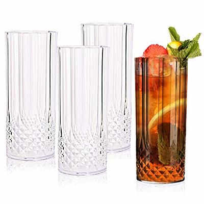 Vintage Drinking Glasses . Set of Glass Highball Tumblers . Fancy